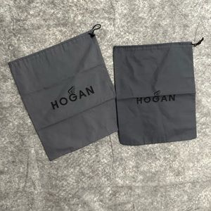 Hogan Drawstring Dust Bag Shoe Handbag Cover Set Of 2 Gray Storage
